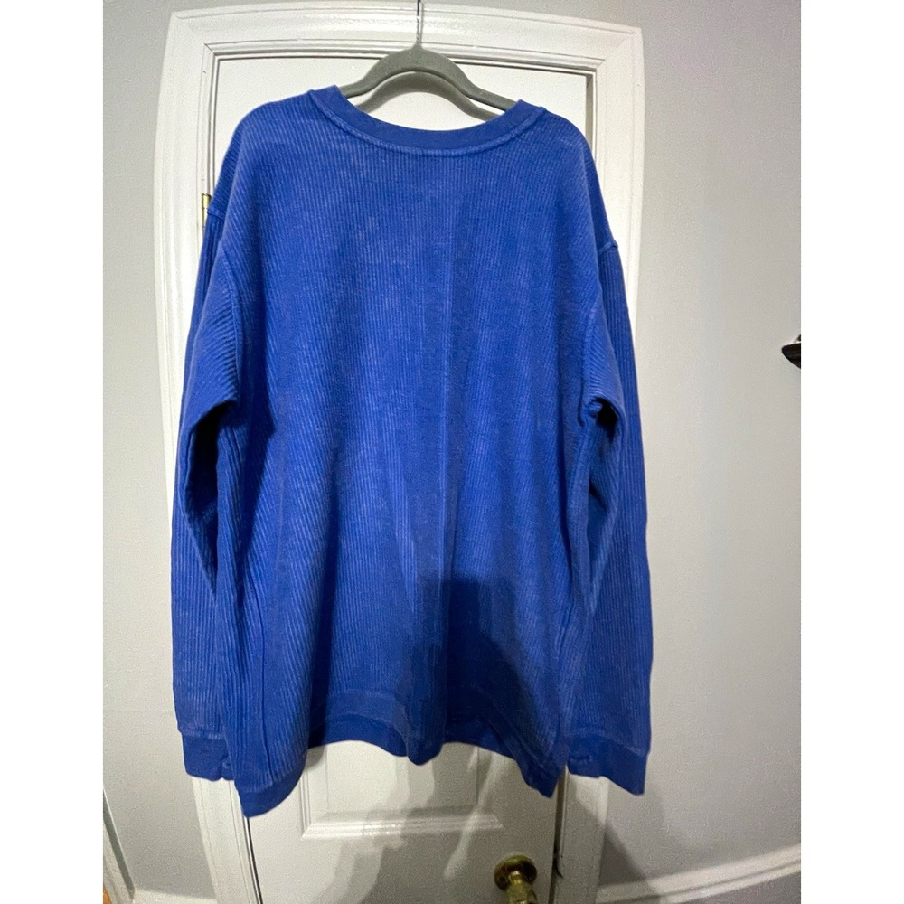 Royce Men's XL Regular Blue Solid Cotton Knit Crew Neck Pullover Sweater